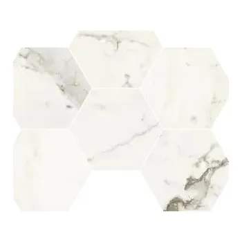 Obklad Atelier Esagona Supreme Capraia Polished - dlaždice mozaika 29,3x38 bílá lesk ATL118L