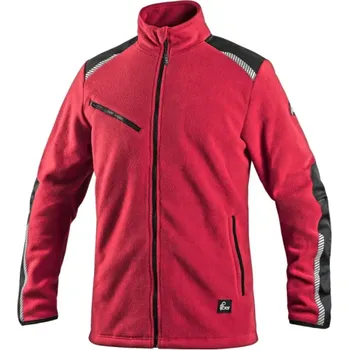 Pánská mikina CANIS Pánská fleecová mikina CXS 4ENVI SOLIS, červená, Barva červeno-čierna, Velikost S