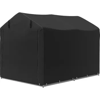 Zahradní domek Přístřešek pro zahradní nářadí PE/kov 157 x 220 x 165 cm černý