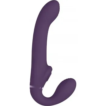 Vibrátor VIVE Ai Dual Vibrating & Air Wave Tickler Strapless Strapon Purple