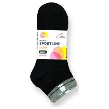 TETA SPORT LINE Bavlněné ponožky 3PACK černá 38-42