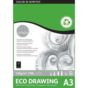 Výtvárné potřeby Daler Rowney Simply Drawing Paper Eco-Friendly Simply Skicář 50 A3 120 g