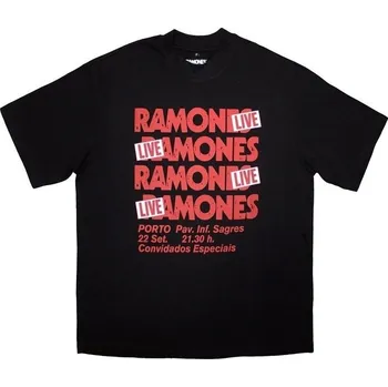 Pánské tričko Ramones Concert Oversized Black S Tričko