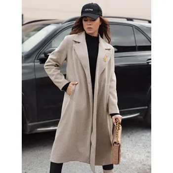 Dámský kabát Dámský dlouhý oversize kabát MANTOVA DStreet krémová 3050277