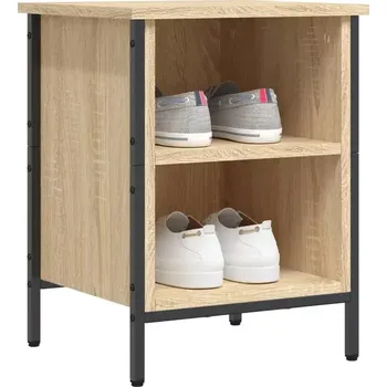 Botník Botník, dřevo, kov, dub sonoma, černá, DITA