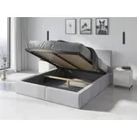 Postel se zvedacím roštem Hilton II 160 x 200 sv. šedá | s matrací (nosnost postele 400kg)