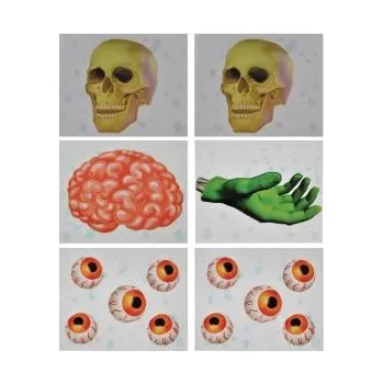 Party dekorace Nálepky na láhev - mix - Halloween - 6 ks