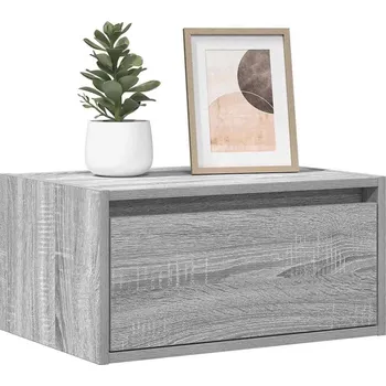 Noční stolek zahrada-XL Nástěnný noční stolek s LED osvětlením šedý sonoma 860221