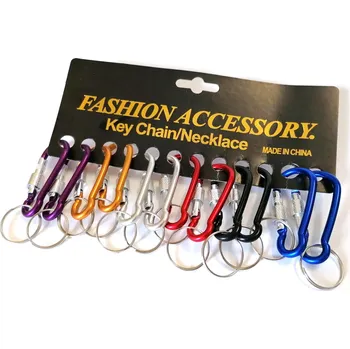 Přívěsek na klíče, karabina 6x3 cm, mix barev, 1ks