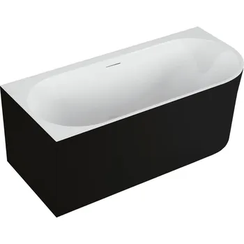 Polimat Akrylátová volně stojící vana ke stěně Sola 160x75 P/L Rozměry (cm): 160x75, Orientace: Levá, Barva vany: Bílá / černá mat