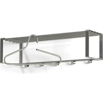 Věšák Kovový nástěnný věšák ve stříbrné barvě s poličkou Rex – Spinder Design ID_1616506