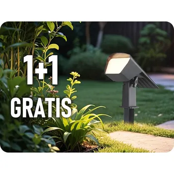Venkovní osvětlení Solární LED svítidlo nástěnné/zapichovací do země 1,3W, 100lm, změna barvy CCT, 1+1 zdarma!
