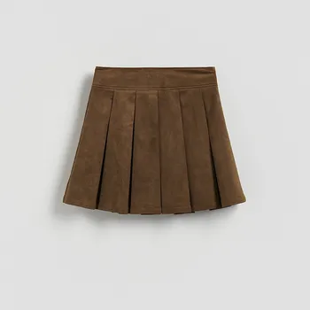 Dámská sukně Reserved - Minisukně se sklady - olivová - 086GG-91X - 086GG-91X-L