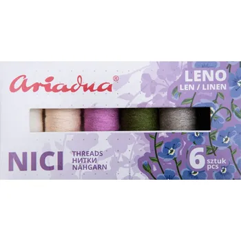 Sada lněných nití Ariadna Leno Earth, 70 m cívka, 6 ks cívek