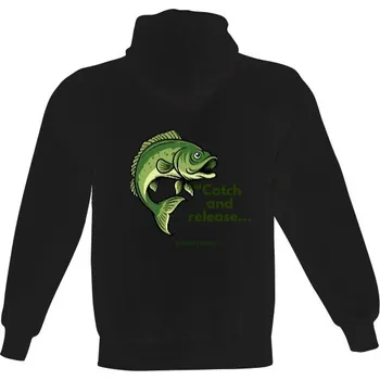 Pánská mikina Pánská mikina s kapucí s potiskem Chytit a pustit - kapr pánské