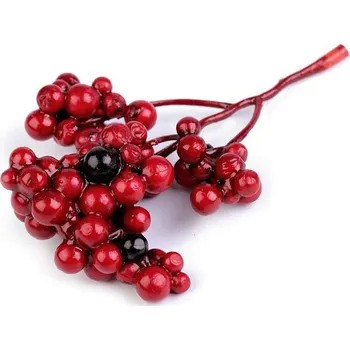 umělá květina Umělá jeřabina trs - červená karmínová, 2 svaz.