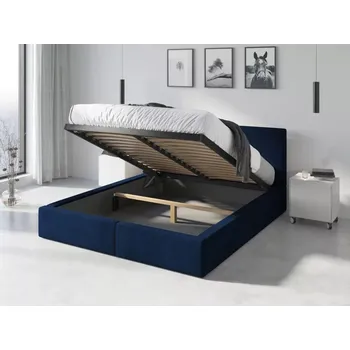 Postel Postel se zvedacím roštem Hilton II 140 x 200 modrá | bez matrace (nosnost postele 400kg)