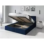 Postel se zvedacím roštem Hilton II 160 x 200 modrá | s matrací (nosnost postele 400kg)