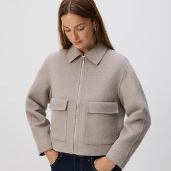 Dámský kabát Reserved - Bunda s vysokým podílem vlny - béžová - UA736-08M - UA736-08M-S