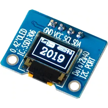 Elektronická stavebnice LaskaKit_cz 0.42" 72x40 OLED displej, I2C, bílý