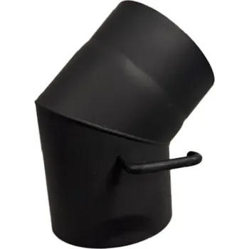 KOVO KRAUS Koleno kouřové s klapkou Ø150mm/45st.,tl.1,5mm, černé