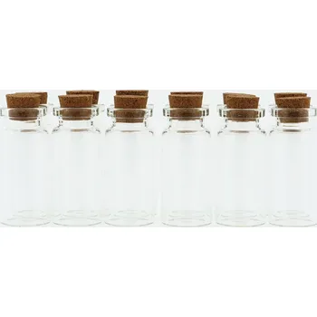 Sada 12ks skleněných lahviček s korkovým uzávěrem Alivia- Ø 2*5 cm