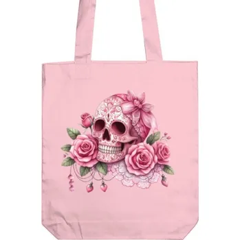 Pánské tričko Taška z bio bavlny s potiskem Růžová lebka