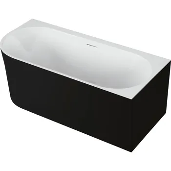 Polimat Akrylátová volně stojící vana ke stěně Sola 160x75 P/L Rozměry (cm): 160x75, Orientace: Pravá, Barva vany: Bílá / černá mat