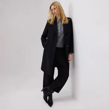 Dámské oblečení Reserved - Kabát ze směsi vlny - černý - TS858-99X - TS858-99X-S