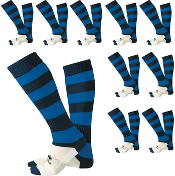 ERREA´ ERREA ZONE - 10 párů stulpen s ponožkou BARVA: tmavě modrá - modrá, Velikost: DĚTSKÉ Týmové pruhované sportovní stulpny