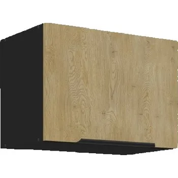 Kuchyňská skříňka LEMPERT Horní skříňka CREMONA BL 28 (50 / 36 / 31 cm) - dub cremona / černá