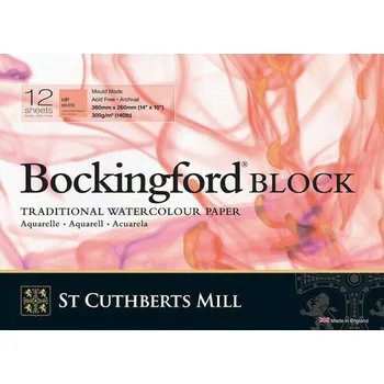 St Cuthberts Mill Bockingford H.P. Block Skicář 12 36 x 26 cm 300 g White
