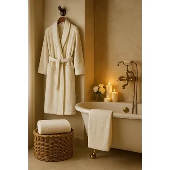 Dámský župan Wellnes set s županem - smetanová Dámská velikost: L