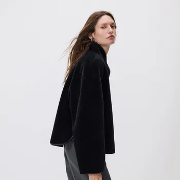 Dámský kabát Reserved - Bunda s kožešinou - černý - 740HD-99X - 740HD-99X-S