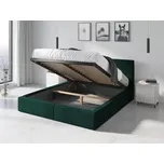 Postel se zvedacím roštem Hilton II 160 x 200 zelená | s matrací (nosnost postele 400kg)