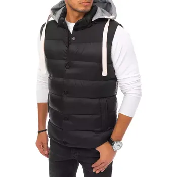 Pánská vesta Pánská vesta prošívaná s kapucí černá Dstreet DStreet šedá 1720648