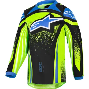 Moto dres Dětský motokrosový dres Alpinestars Racer Nomur tmavě modro-fluo žluto-černý