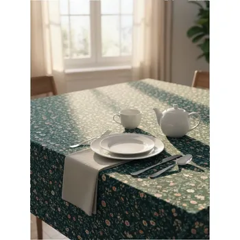 ubrus Sinsay - Ubrus s květinovým potiskem - tmavě zelená - 192II-79X - 192II-79X-ONE