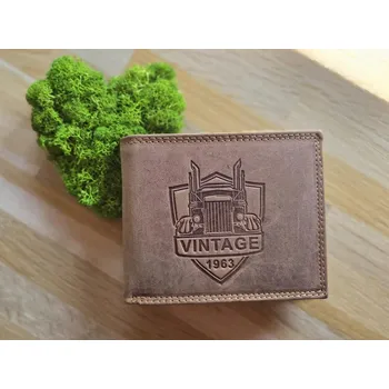 Peněženka Wild Pánská kožená peněženka s kamionem hnědá