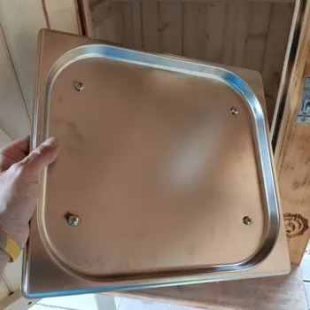 Nerezová odkapová miska nad spirálu 2kW na nožičkách Borniak