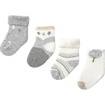 MAYORAL dětské ponožky set 4ks stromy béžová EU 15-16, vel. 55 cm