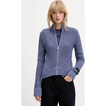 Dámský svetr Bavlněný kardigan Karl Lagerfeld Jeans A4W18017 fialová 48X, vel. M