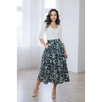 Dámská sukně Sukně Marion černobílá květovaná Velikost: S