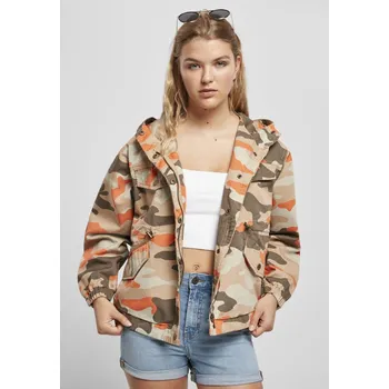 Dámská oversized bunda Camo Parka s cihlovou maskou Urban Classics oranžová | kaki | krémová | růžová | vícebarevná | vícebarevná 1752009