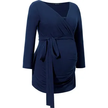 Těhotenská mikina Těhotenská a kojící halenka SOLANGE 9fashion tm modrá, Velikost XS, Barva Tmavě modrá