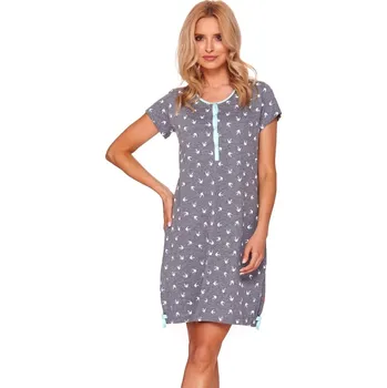 Těhotenské kalhotky Noční košile s vlaštovkami a mátovými lemy, Velikost S, Barva barevný vzor 9202