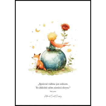 Plakát Jen tak z lásky Plakát Malý princ - Správně vidíme jen srdcem Rozměr plakátu: A4 (21 x 29,7 cm)