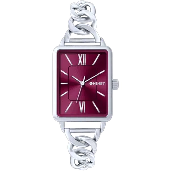 Hodinky MINET Náramkové stříbrno-vínové dámské hodinky SIENA se stříbrným ocelovým řemínkem MWL5402 (POŠTOVNÉ ZDARMA!! )