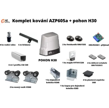 Pohon brány Sada kování AZP605a + pohon H30 až do 5,5 m průjezdu