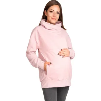 Těhotenská mikina Těhotenská a kojící mikina Lara - růžová, Velikost S-M, Barva Růžová